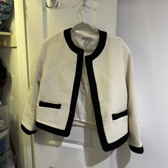 H&M Tweed Jacket (White, S) - Picture 1 of 4